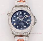 Omega Seamaster Diver 300m Blue Wave Dial Omega 8800 Movement Beijing 2022 Special Edition Swiss Replica Watch 